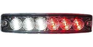 Buyers-8892207-Rectangular Red/Clear LED Thin Mount Horizontal Strobe Light, 12-24V, (product_type), (product_vendor) - Nicks Truck Parts