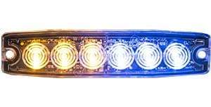 Buyers-8892208-Rectangular Amber/Blue LED Thin Mount Horizontal Strobe Light, 12-24V, (product_type), (product_vendor) - Nicks Truck Parts