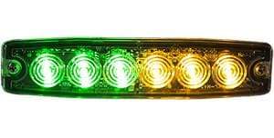 Buyers-8892210-Rectangular Amber/Green LED Thin Mount Horizontal Strobe Light, 12-24V, (product_type), (product_vendor) - Nicks Truck Parts