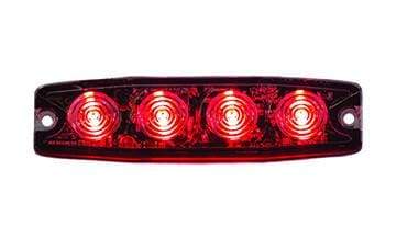 Buyers-8892243-4.38in. Ultra-Thin Strobe, Red, (product_type), (product_vendor) - Nick's Truck Parts