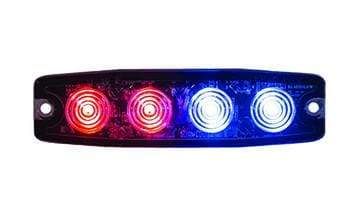 Buyers-8892245-4.38in. Ultra-Thin Strobe, Red-Blue, (product_type), (product_vendor) - Nicks Truck Parts
