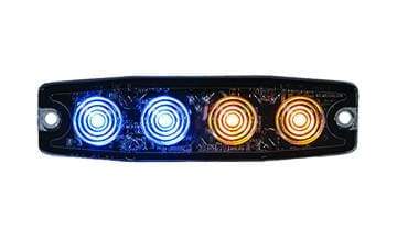 Buyers-8892248-4.38in. Ultra-Thin Strobe, Amber-Blue, (product_type), (product_vendor) - Nick's Truck Parts