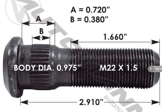 E-10242-Metric Serrated Stud, (product_type), (product_vendor) - Nick's Truck Parts