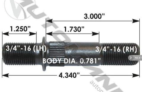 E-11722L-Round Collar Should Stud, (product_type), (product_vendor) - Nick's Truck Parts