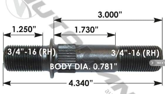 E-11722R-Round Collar Should Stud, (product_type), (product_vendor) - Nick's Truck Parts