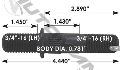 E-11723L-Round Collar Should Stud, (product_type), (product_vendor) - Nick's Truck Parts