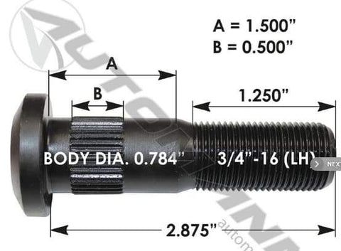 E-4967L-Serrated Wheel Stud, (product_type), (product_vendor) - Nick's Truck Parts