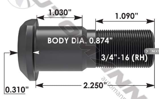 E-4988R-D Head Stud, (product_type), (product_vendor) - Nick's Truck Parts