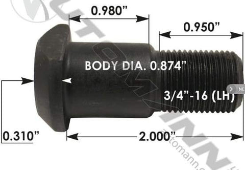 E-5587L-D Head Stud, (product_type), (product_vendor) - Nick's Truck Parts