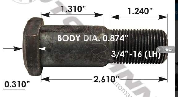 E-5618L-D Head Stud, (product_type), (product_vendor) - Nick's Truck Parts