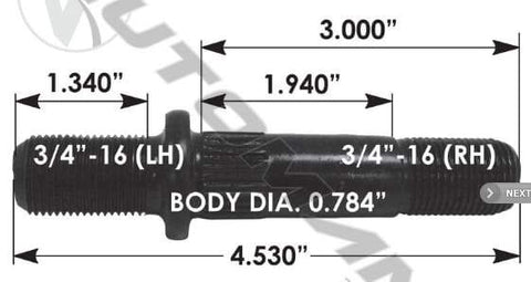 E-5717L-Round Collar Shoulder Stud, (product_type), (product_vendor) - Nick's Truck Parts