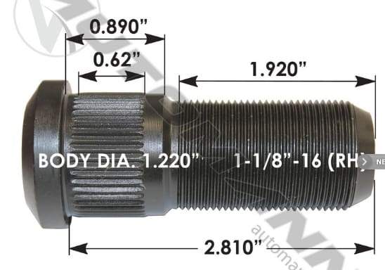 E-5749R-Serrated Wheel Stud, (product_type), (product_vendor) - Nick's Truck Parts