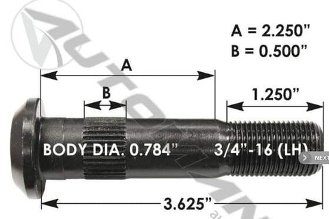 E-5757R-Serrated Wheel Stud, (product_type), (product_vendor) - Nick's Truck Parts