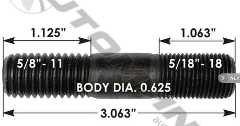 E-5801-Drive Flange Stud, (product_type), (product_vendor) - Nick's Truck Parts