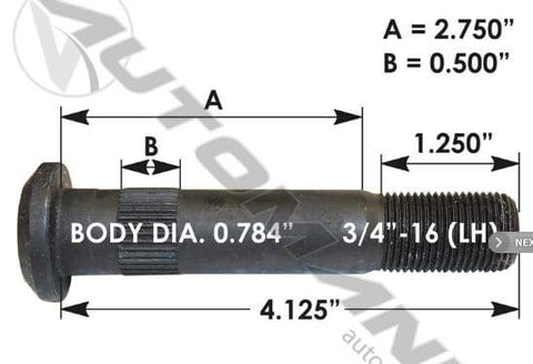 E-5869L-Serrated Wheel Stud, (product_type), (product_vendor) - Nick's Truck Parts
