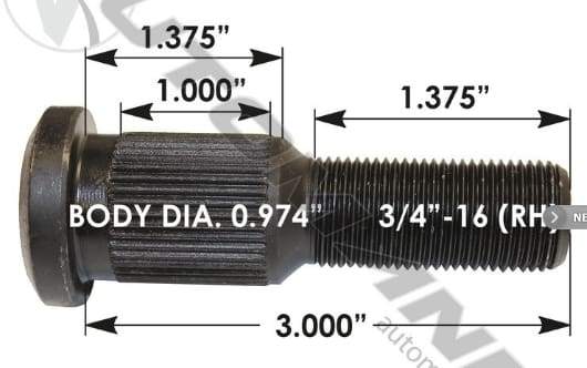 E-5871R-Serrated Wheel Stud, (product_type), (product_vendor) - Nick's Truck Parts