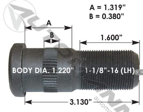 E-5899L-Serrated Wheel Stud, (product_type), (product_vendor) - Nick's Truck Parts