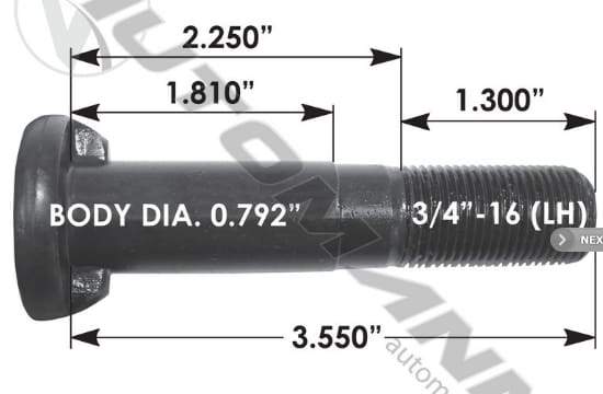 E-5916L-Wedge Head Stud, (product_type), (product_vendor) - Nick's Truck Parts