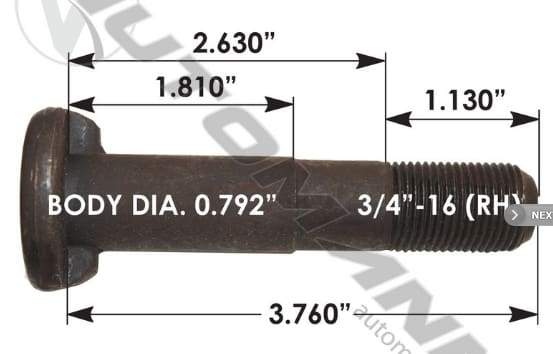 E-5923R-Wedge Head Stud, (product_type), (product_vendor) - Nick's Truck Parts