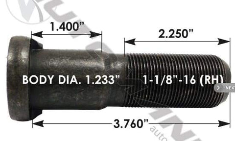 E-5984R-Wedge Head Stud, (product_type), (product_vendor) - Nick's Truck Parts