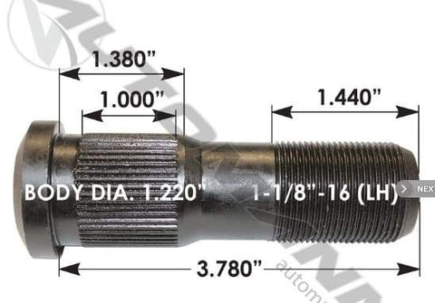E-5985L-Serrated Wheel Stud, (product_type), (product_vendor) - Nick's Truck Parts