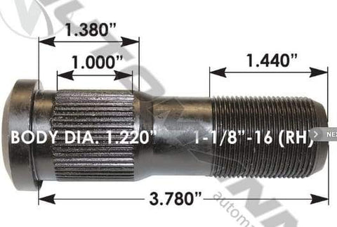 E-5985R-Serrated Wheel Stud, (product_type), (product_vendor) - Nick's Truck Parts