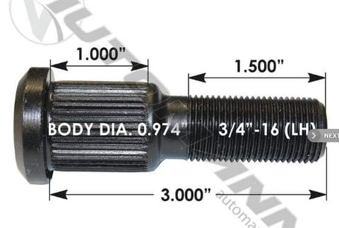 E-5987L-Serrated Wheel Stud, (product_type), (product_vendor) - Nick's Truck Parts