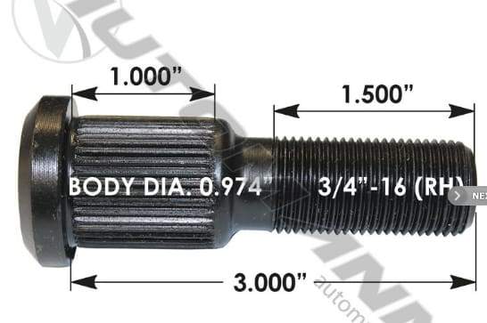 E-5987R-Serrated Wheel Stud, (product_type), (product_vendor) - Nick's Truck Parts