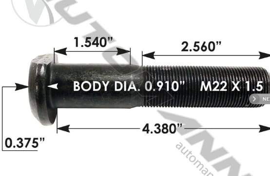 E-6029A-Metric D Head Stud, (product_type), (product_vendor) - Nick's Truck Parts