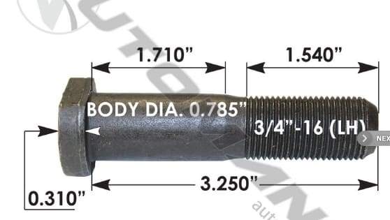 E-6058L-D Head Stud, (product_type), (product_vendor) - Nick's Truck Parts