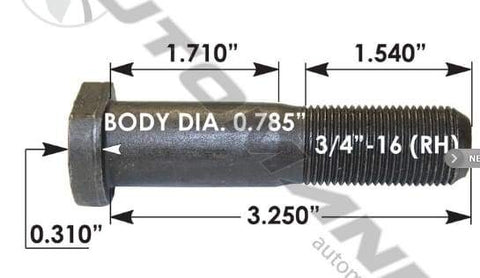 E-6058R-D Head Stud, (product_type), (product_vendor) - Nick's Truck Parts