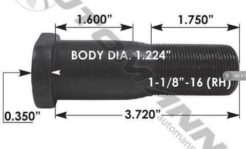 E-8950R-D Head Stud, (product_type), (product_vendor) - Nick's Truck Parts