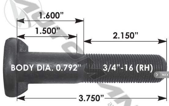 E-9002R-Wedge Head Stud, (product_type), (product_vendor) - Nick's Truck Parts