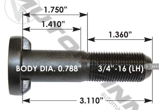 E-9004L-Wedge Head Stud, (product_type), (product_vendor) - Nick's Truck Parts