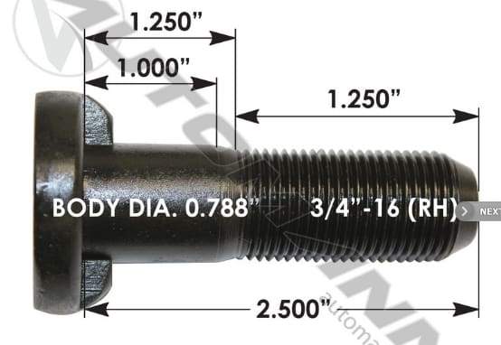 E-9005R-Wedge Head Stud, (product_type), (product_vendor) - Nick's Truck Parts