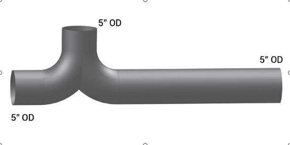 FL-13974-5in. 2-Bend OD/OD Y-Pipe Alz, (product_type), (product_vendor) - Nick's Truck Parts