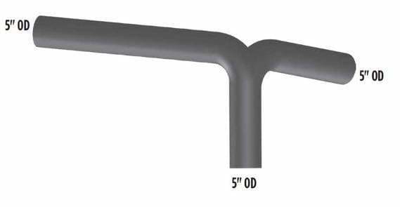FL-23454-000-5in. 2-Bend OD/OD/OD Y-Pipe, (product_type), (product_vendor) - Nick's Truck Parts