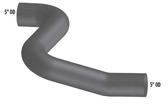 FL-23457-001-5in. 2-Bend OD/OD Pipe, (product_type), (product_vendor) - Nick's Truck Parts