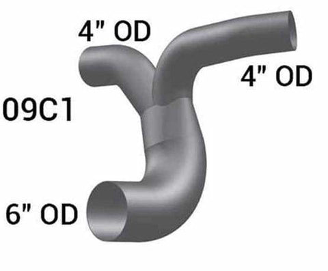 IH-0109C1-6in.4-Bend OD/4in.OD/4in.OD Y-Pipe ALZ, (product_type), (product_vendor) - Nick's Truck Parts