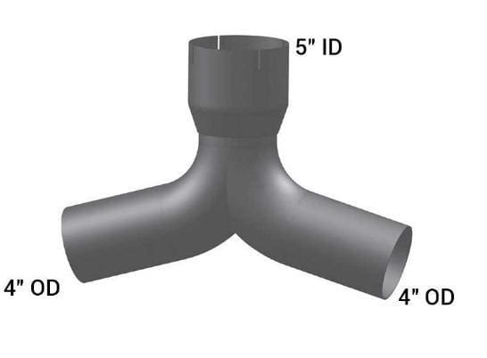 IH-286C1-International 5in. ID/4in.OD/OD Y-Pipe, (product_type), (product_vendor) - Nick's Truck Parts