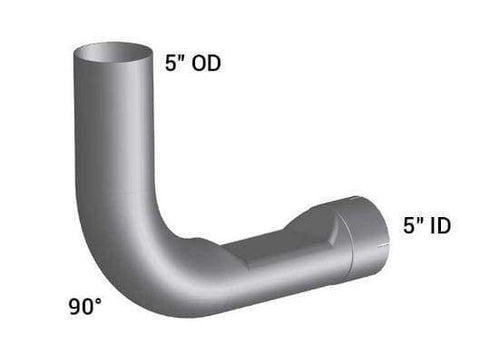 IH-4095C3-90 Degree Elbow, 5in. ID/OD Flat, (product_type), (product_vendor) - Nick's Truck Parts