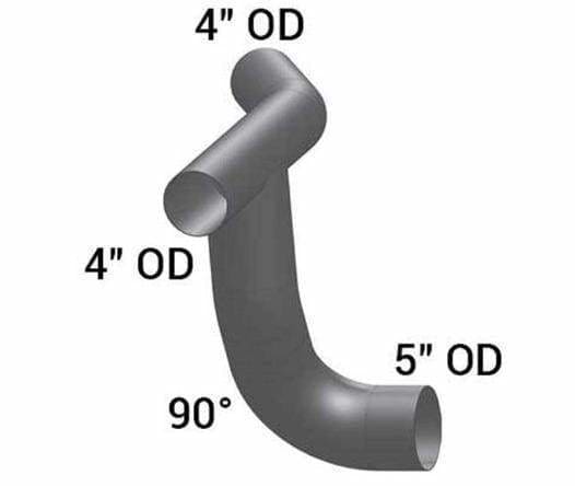 IH-9304C1-5in. 2-Bend OD/4in. OD/4in. OD Y-Pipe, (product_type), (product_vendor) - Nick's Truck Parts