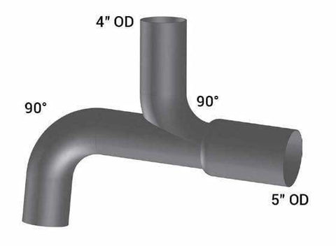 IH-9844C1-5in. 2 Bend OD/4in. OD/4in.OD Y-Pipe, (product_type), (product_vendor) - Nick's Truck Parts