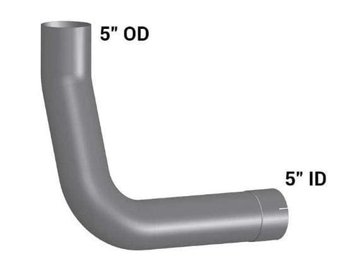 KW-10742LC-5in.2-Bend ID/OD Pipe Chrome-Left, (product_type), (product_vendor) - Nick's Truck Parts
