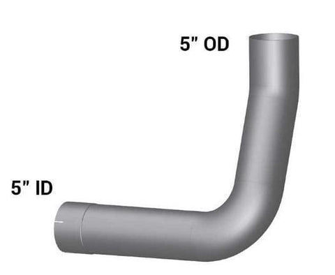 KW-10742RC-5in.2-Bend ID/OD Pipe Chrome-Right, (product_type), (product_vendor) - Nick's Truck Parts