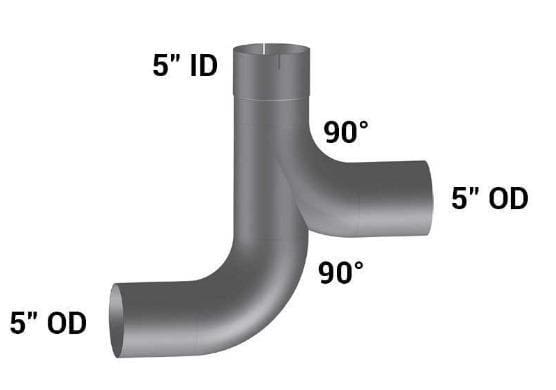 KW-12975-5in.2-Bend ID/OD/OD Y-Pipe ALZ, (product_type), (product_vendor) - Nick's Truck Parts