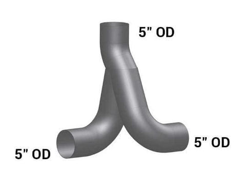 KW-13088-5in.3-Bend OD/OD/OD Y-Pipe ALZ, (product_type), (product_vendor) - Nick's Truck Parts