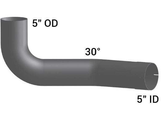 KW-1317RC-30 Degree 5 Inch Double Bend Pipe (Right), (product_type), (product_vendor) - Nick's Truck Parts