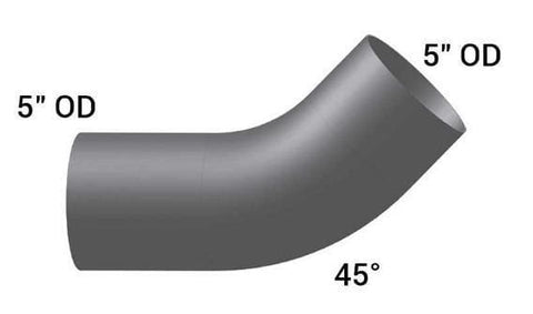 KW-13637-5in. OD/OD Elbow 45 Degree Bend, (product_type), (product_vendor) - Nick's Truck Parts