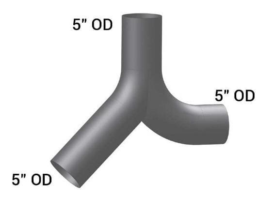 KW-18028-5in.2-Bend OD/OD/OD Y-Pipe ALZ, (product_type), (product_vendor) - Nick's Truck Parts